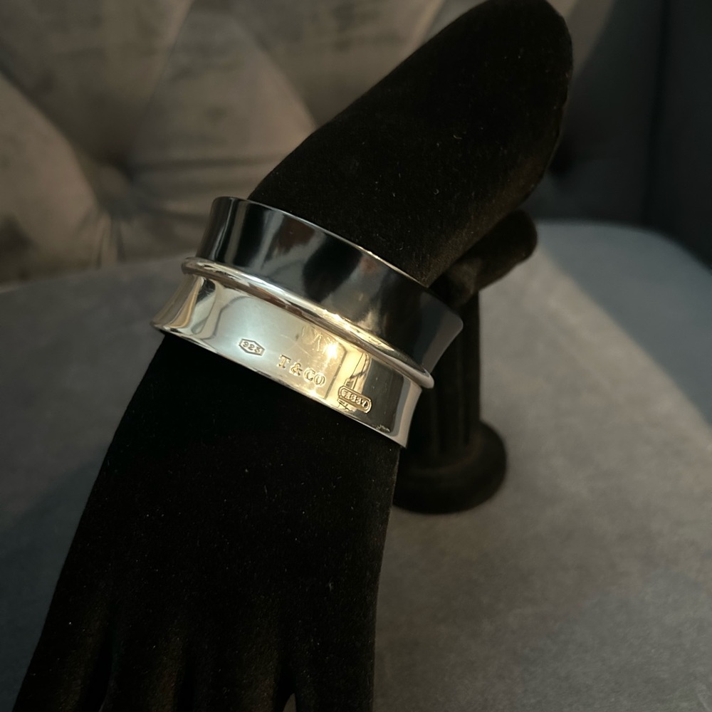 Tiffany & Co sterling silver and titanium cuff bracelet.